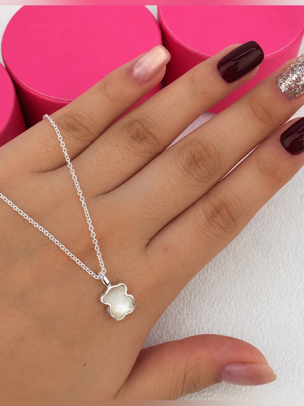 Necklace sterling silver Classic 925 with mother of pearl